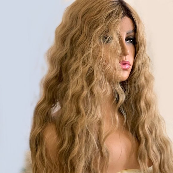 Swiss Lace Front Honey Blonde Waterfall Waves Wig main image 4